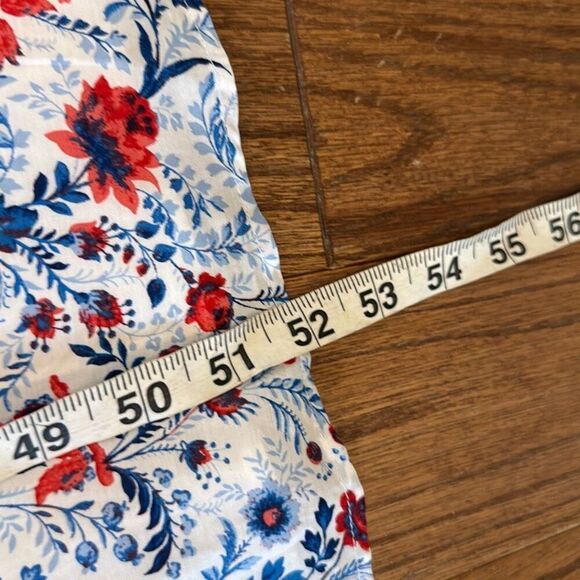 Ann Taylor red and blue floral ruffle trim maxi dress size small - Picture 9 of 12